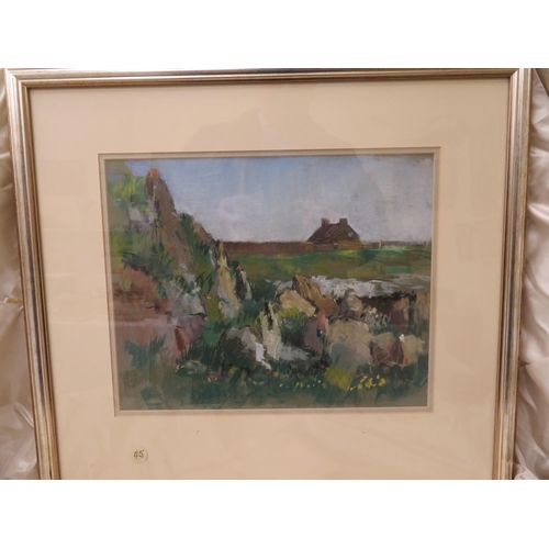 28 - Maurice Heath, 'Manx Cottage', pastel, signed & titled verso, 11x14ins