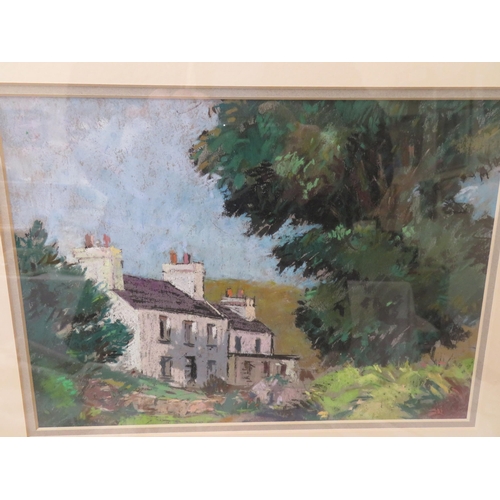 32 - Maurice Heath, 'Laxey Houses', pastel, signed & titled verso