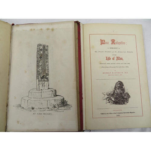 54 - 1) Etchings of the Runic Monuments in the Isle of Man by William Kinnebrook, London 1841, 2) manx An... 