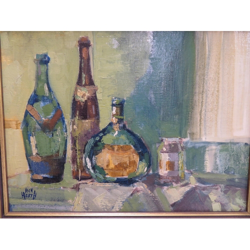 6 - Ann Heath, 'On The Shelf', oil on board, signed, 9x12ins, see label verso