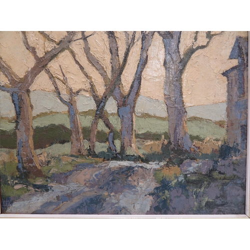 8 - Ann Heath, 'Winter Trees at Fo Cronk', oil on board, signed & dated '73, 10x12ins