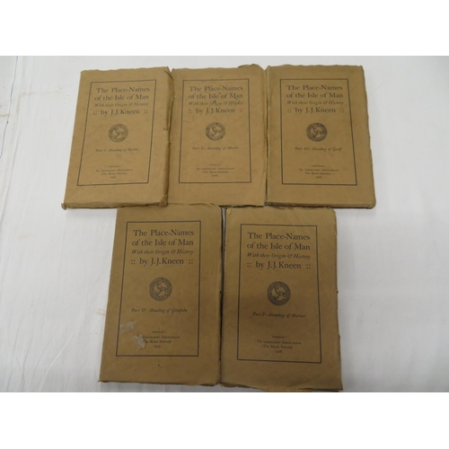 89 - The Place-names of the Isle of Man, five of six volumes (1-5) by J.J. Kneen