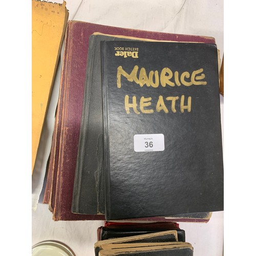 36 - Maurice Heath, eight large sketchbooks, Isle of Man noted