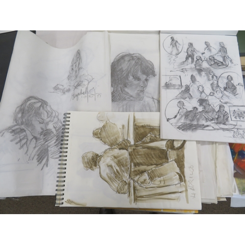 40 - Ann Heath
A large sketch pad holding many charcoal portraits and still life works