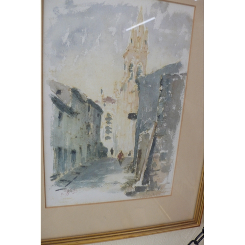 134 - Maurice Heath, Spanish Church, Watercolour, Signed, 10x7ins