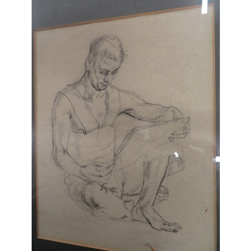 46 - Norman Blamey R.A.
Man seated, reading
pencil sketch
signed verso 
10.5 X 8.5ins