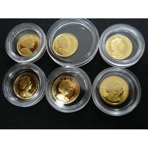 104 - 2003, 2004, 2006, 2010, 2011 & 2012 Elizabeth II Isle of Man, 1/25oz crowns - Two Balinese Kittens, ... 