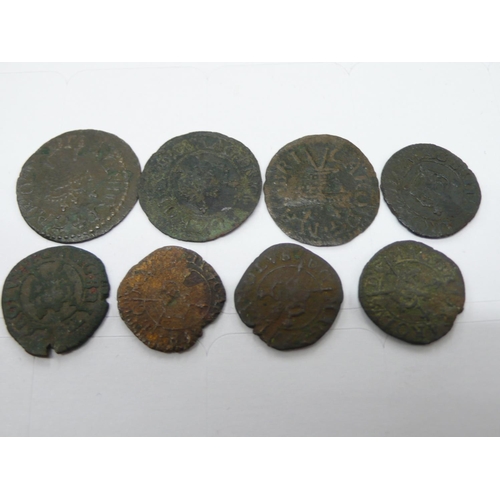 115 - Eight Charles I 1625-1649 Richmond, Maltravers & Rose Farthings, S3184, 3190, 3194, 3201, 3203, 3204... 