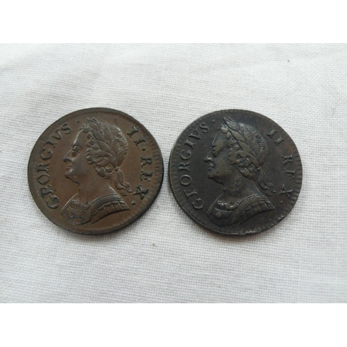 138 - George II 1754(2) Farthings, S3722, 1) EF, 2) GVF