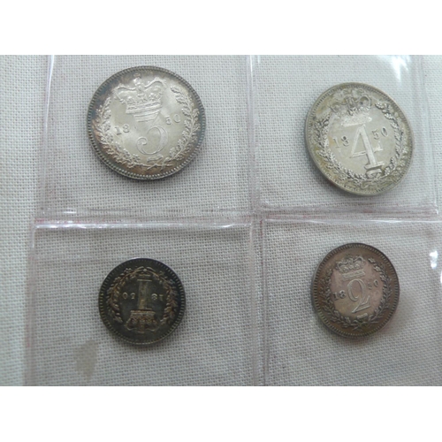 18 - 1850 silver maundy set, uncirculated, well toned, S3916