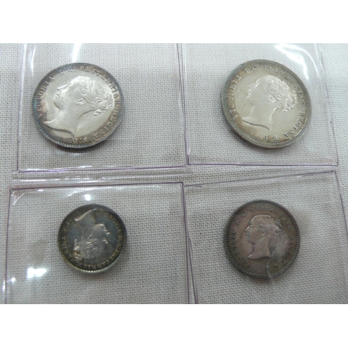 18 - 1850 silver maundy set, uncirculated, well toned, S3916