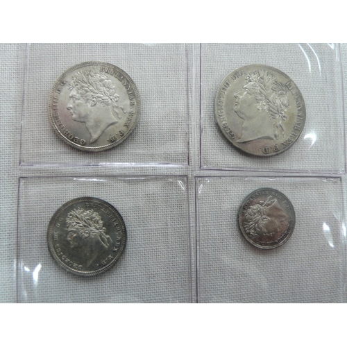 22 - 1829 silver maundy set, uncirculated, S3816