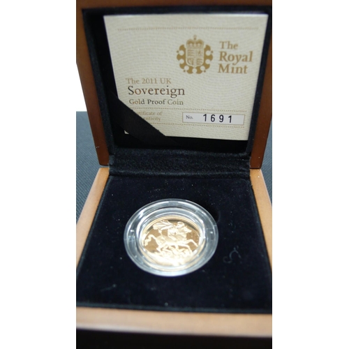 25 - 2011 Gold proof sovereign, cased & boxed with certificate, No.1691