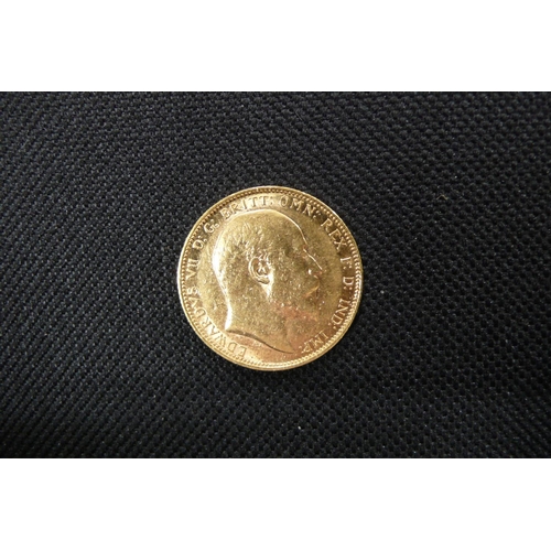 34 - 1905M Edward VII Gold sovereign VF, S3971