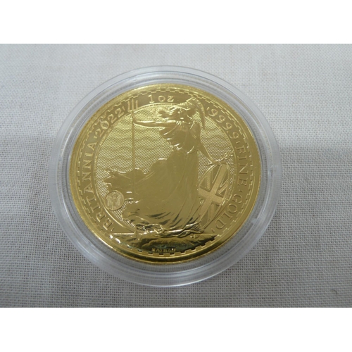 63 - 2022 Elizabeth II Britannia One Hundred Pounds 1oz 999.9 Fine Gold, UNC