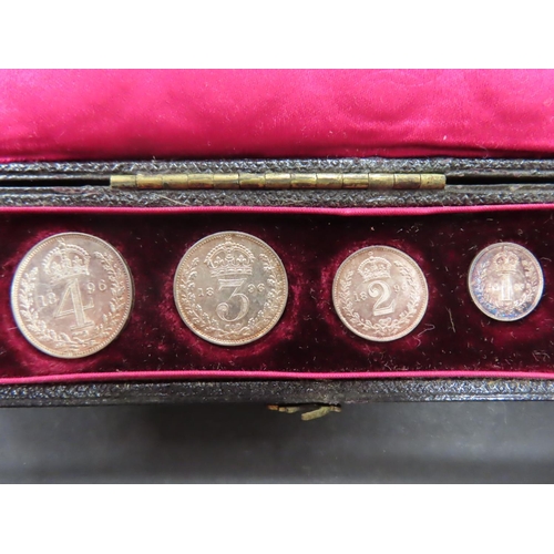 8 - 1896 silver maundy set, uncirculated, good tone, in original case, S3916