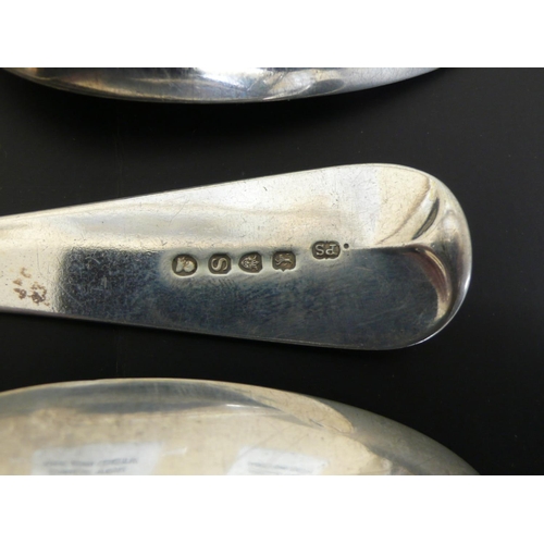 221 - Set of four silver serving spoons, London 1813, Old English pattern, Maker Paul Storr, 9.6ozt