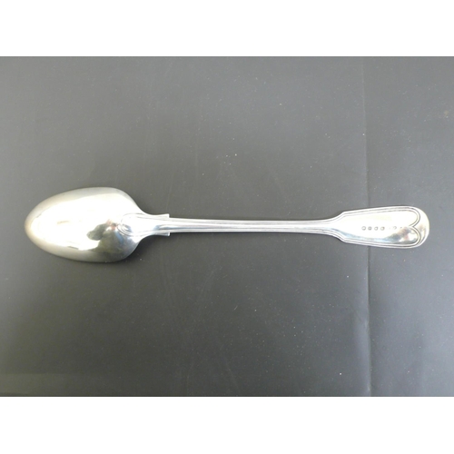 233 - Victorian Fiddle and thread pattern silver gravy spoon, London 1841, 5ozt, Maker George W. Adams