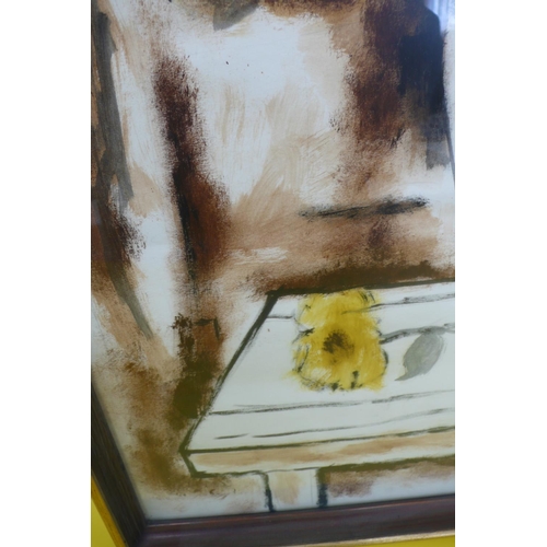 361 - Krishna Howlaji ARA (1914-1985)
Still Life Vase of Yellow Flowers on a Table
Watercolour, Gouache an... 