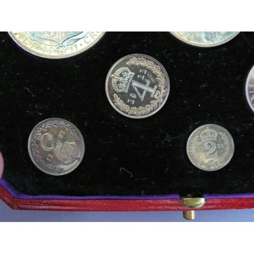 369 - George V 1911 silver Coronation proof 8 coin specimen set in original Royal Mint box - superb toning... 