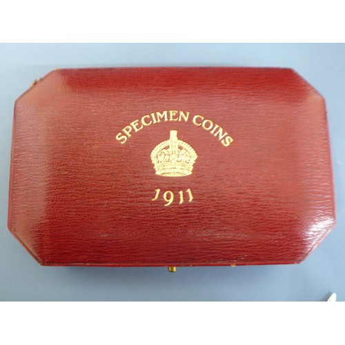 369 - George V 1911 silver Coronation proof 8 coin specimen set in original Royal Mint box - superb toning... 