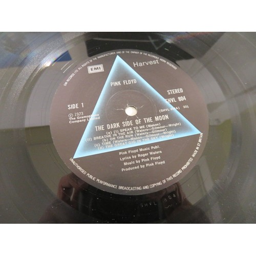 15 - Pink Floyd - The Dark side of the Moon (SHVL 804) blue outlined pyramid label (ONE STICKER MISSING) ... 