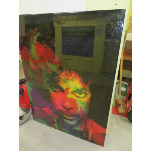 109 - ALT:EGO
Prince portrait
Mixed Media with poured resin on metal
47 X 35ins approx
Damage to bottom le... 