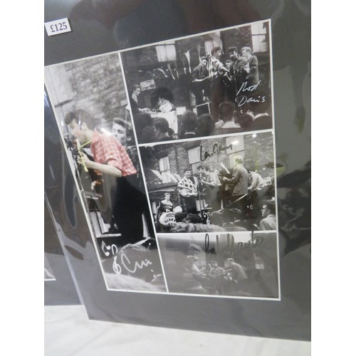 111 - Two signed photographs of the Quarrymen both with John Lennon's shirt coloured in red both signed by... 