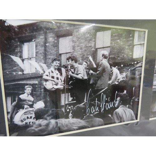 112 - Large well mounted collage of photographs relating to John Lennon and the Quarrymen from The Roseber... 