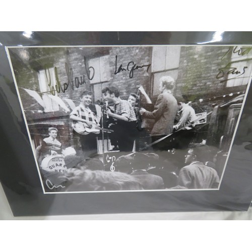 113 - Two well mounted photograph and collage of John Lennon with his Quarrymen taken at the Roseberry Str... 