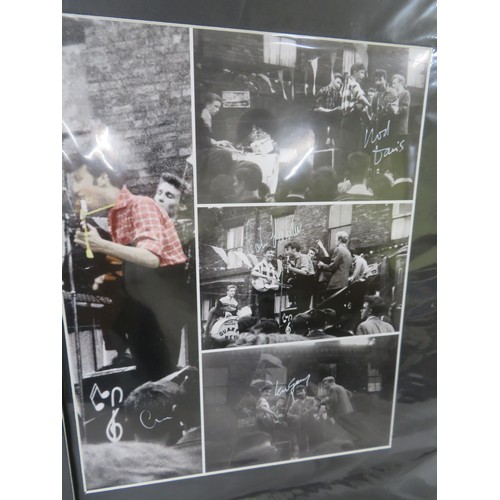 113 - Two well mounted photograph and collage of John Lennon with his Quarrymen taken at the Roseberry Str... 