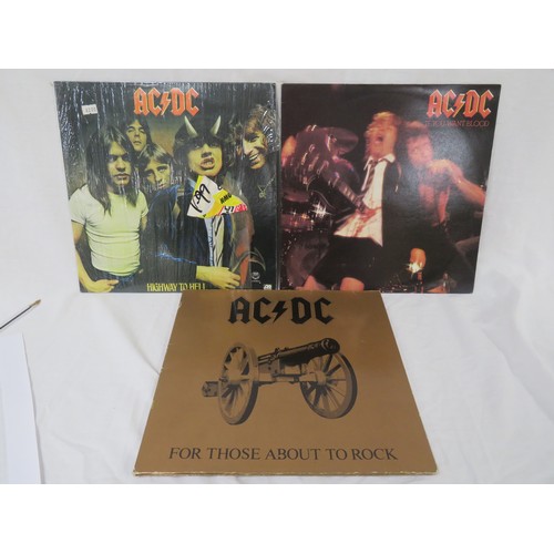 126 - Three AC/DC LPs - Highway to Hell (SD19244), If You Want Blood (K50532) and For Those About to Rock ... 