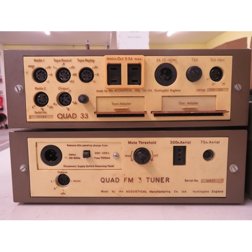 203 - Quad audio equipment - Quad 33 Amplifier with manual, Quad FM 3 tuner with manual and a Quad 405 pow... 