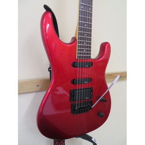 188 - Aria Pro II XR-Series Electrics six string electric guitar in sparkly red, two single coil and one h... 