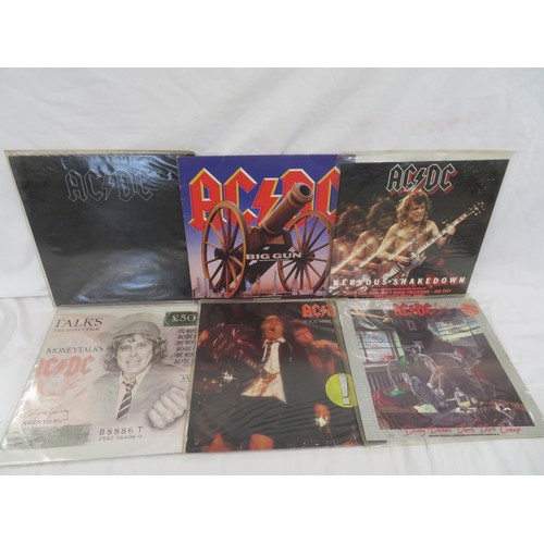 252 - Collection of AC/DV vinyl - Back in Black (K50735), Big Gun (B8396T), Nervous Shakedown (A9651T), Mo... 