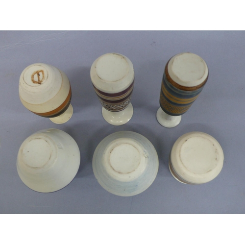 131 - Mary Rich, six porcelain small vases with gilt decoraion, tallest 4ins, all with impressed monogram