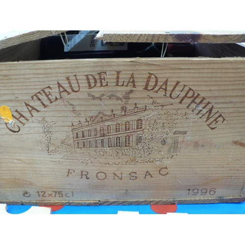 143 - Nine bottles 1996 Chateau de La Dauphine, ullage little/none