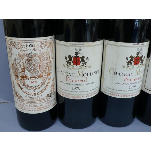 147 - Five bottles of Chateau bottled wine, Chateau Moulinet 1979 (2), Clos Toulifaut 1982 & 1985 (2), Cha... 