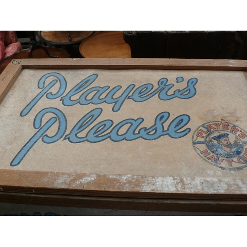 152 - Players Please Navy Cut cigarette chest made from cardboard and wood, 26x16x16ins