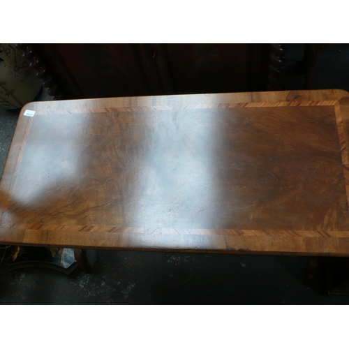 160 - Walnut sofa type table with tulip wood cross banding