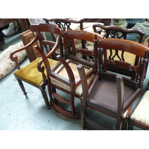 170 - Collection of eight various bar backed Victorian mahogany dining chairs