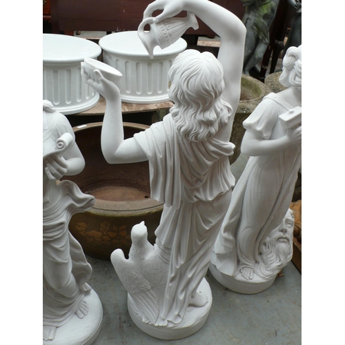 202 - A white Carrara female figure of the falconer - height 35 ins approx