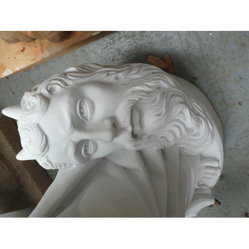 203 - A white Carrara marble figure of a stone mason - height 32 ins approx