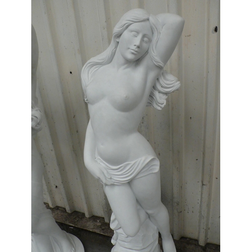 210 - A white Carrara marble statue of a semi-naked girl- height 60 ins