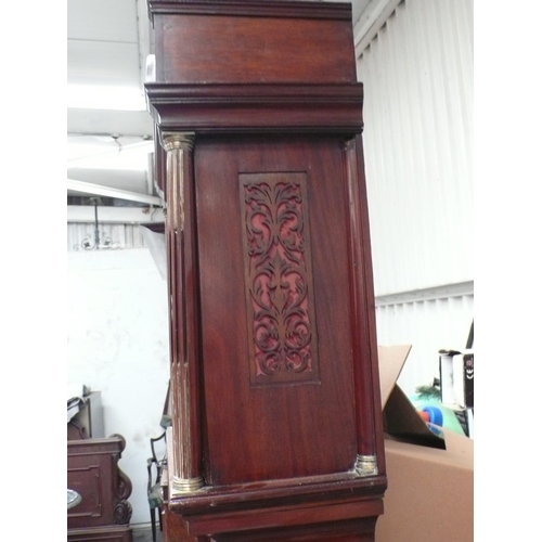 227 - Good quality 18thC mahogany eight day long case clock with silvered chapter rings, ormolu spandrels,... 