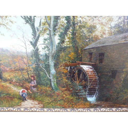 244 - John Holland (1857-1920) British, Blackberrying by a Manx Mill, oil on canvas, signed, 20x30ins