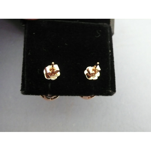 249 - Pair of 18ct rose gold pear shaped morganite and diamond cluster ear studs, morganites approx 3.5cts