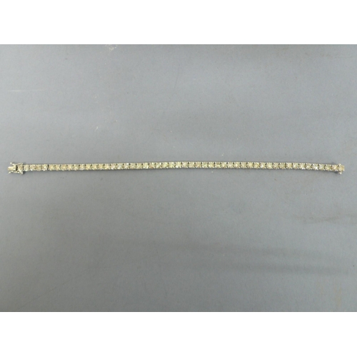 256 - 18ct white gold round brilliant cut bracelet, diamonds approx 7cts