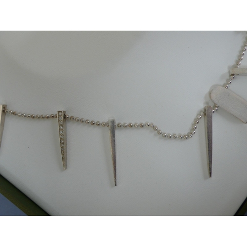 272 - KRANZ & ZIEGLER silver spikes and ball necklace