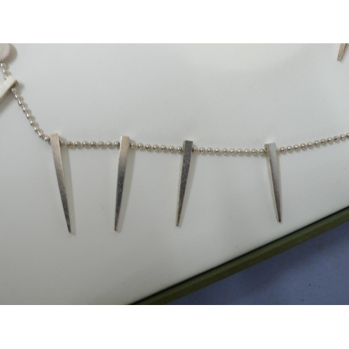 272 - KRANZ & ZIEGLER silver spikes and ball necklace